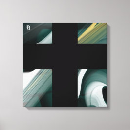 Lienzo 16x16" Trend Abstract Art Canvas Black White Green