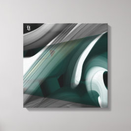 Lienzo 16x16" Trend Abstract Art Canvas Black White Green
