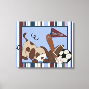 Lienzo 16x20 Canvas Art Nursery Print Lil League Puppy