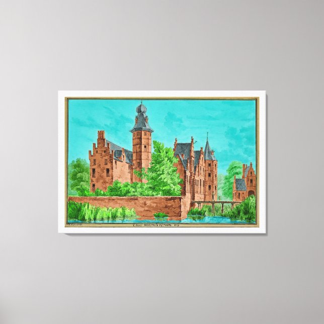 Lienzo 1729 A. de Haen Dutch Kasteel WESTERVELT ...  (Anverso)