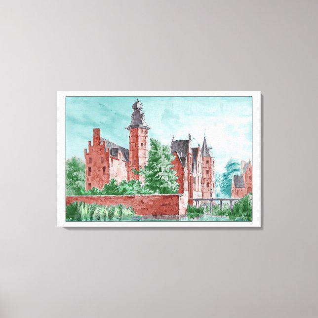 Lienzo 1729 A. de Haen Dutch Kasteel WESTERVELT  (Anverso)