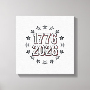 Lienzo 1776 2026 Estrellas Patrióticas Diseño Vectorial V