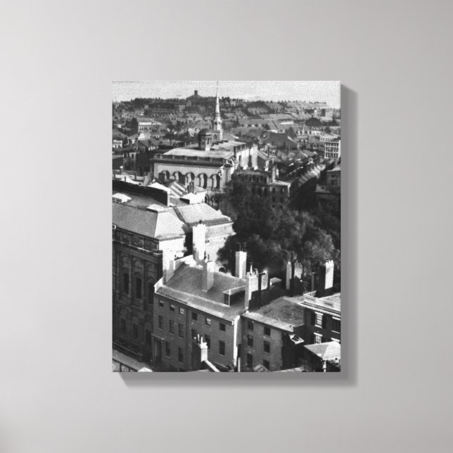 Lienzo 1859: Una vista de Boston mirando hacia el sur (Anverso)