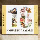 Lienzo 18.º Collage de fotos de cumpleaños número 18 Neut<br><div class="desc">Crea tu propio regalo de cumpleaños número 18. Este lienzo inteligente es una excelente manera de mostrar tu collage de fotos. La plantilla está preparada para que añada tus fotos favoritas, que aparecerán automáticamente en la forma del número 18. También puede agregar su nombre y año de nacimiento (o apellido)...</div>