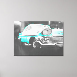 Lienzo 1958 chevy impala azul brillante