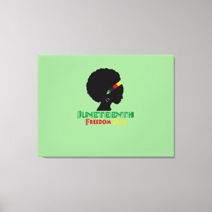 Lienzo 19 de junio/Día de la Libertad/Chica Afro
