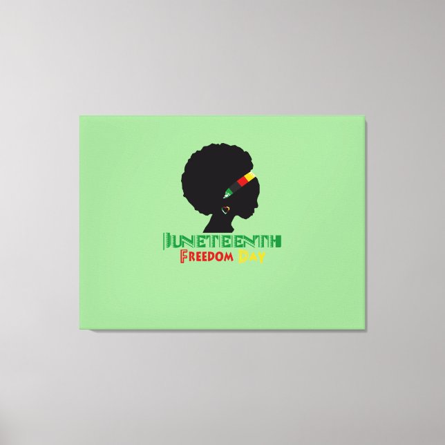 Lienzo 19 de junio/Día de la Libertad/Chica Afro (Anverso)