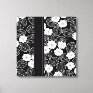 Lienzo 1 Canvas Floral de Damasco con guarnecido blanco n
