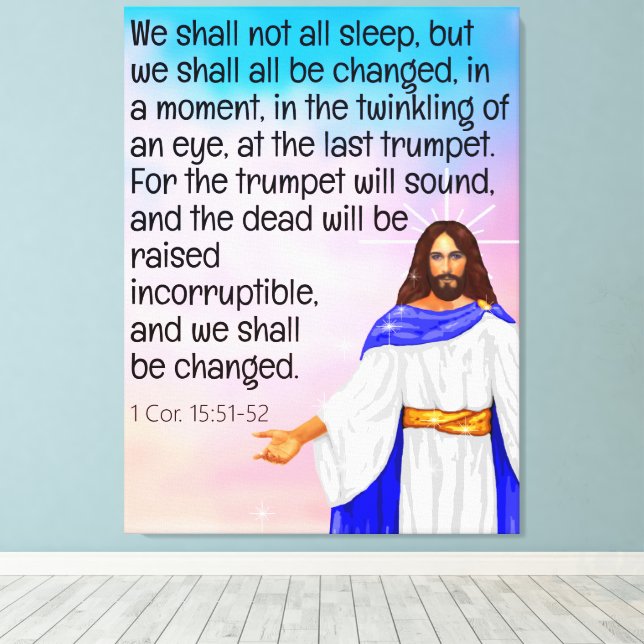 Lienzo 1 Cor. 15:51-52 (Insitu (piso de madera))
