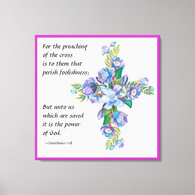 Lienzo 1 Corintios 1:18 (Anverso)