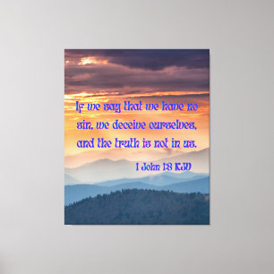 Lienzo 1 Juan 1:8 Biblia Verse KJV Pic Wall Art