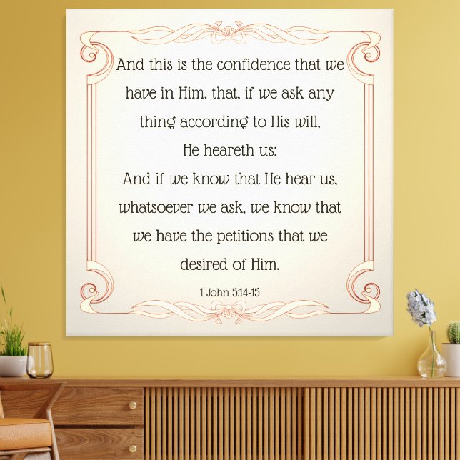 Lienzo 1 Juan 5:14-15 (Insitu (Sala de estar))