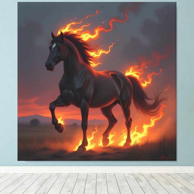 Lienzo „2026 – Das Jahr des Feuerpferds“ (Insitu (piso de madera))