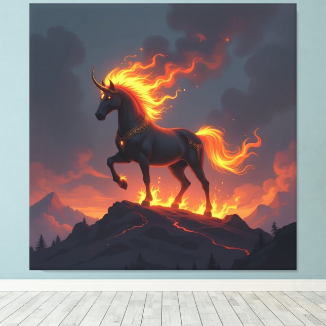 Lienzo „2026 – Das Jahr des Feuerpferds“ (Insitu (piso de madera))