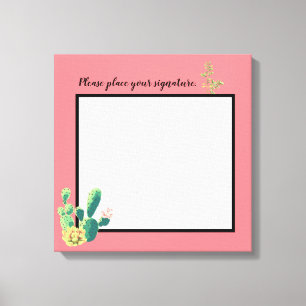 Lienzo 20"x20" Canvas de firma Cactus bohemian Succulent