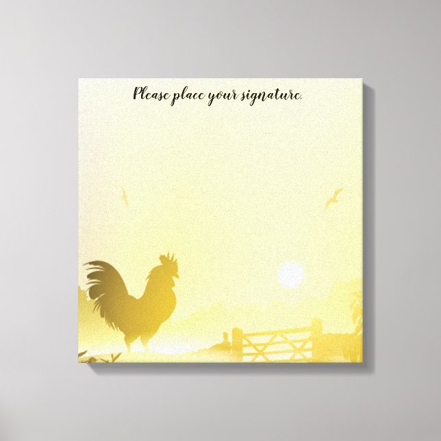 Lienzo 20"x20" Canvas de firma Sunny Morning Farm Country (Anverso)