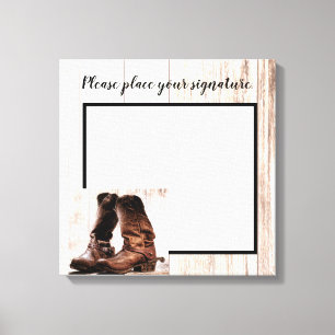 Lienzo 20 "x20" Canvas de firmas botan país Rústico Oeste