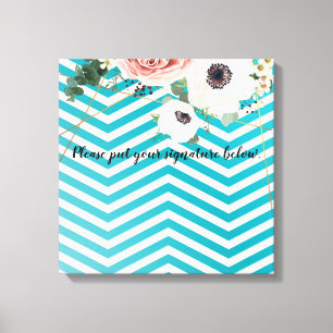 Lienzo 20"x20" Canvas de firmaTé Chevron Rosa geométrico