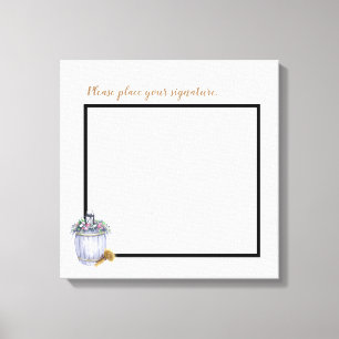 Lienzo 20"x20" Firma Canvas Campo de verano Boda Ru