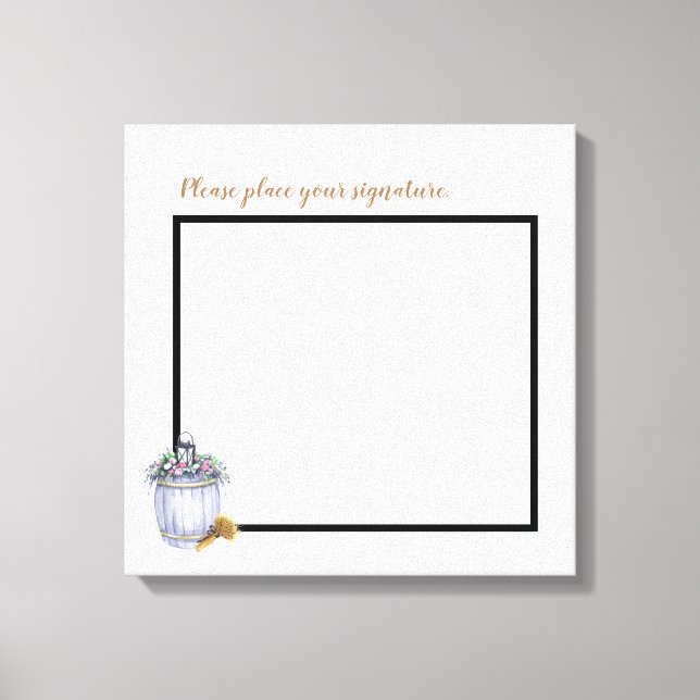 Lienzo 20"x20" Firma Canvas Campo de verano Boda Ru (Anverso)