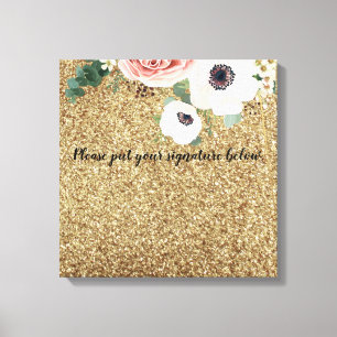 Lienzo 20"x20" Rosa de Jardín Geométrico de tela de firma