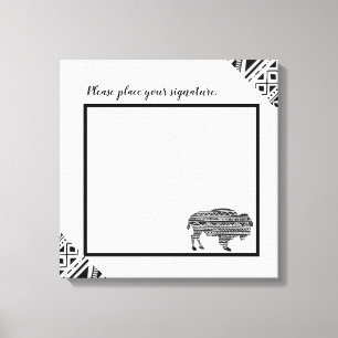 Lienzo 20"x20" Signature Canvas Boho Búfalo Patte tribal