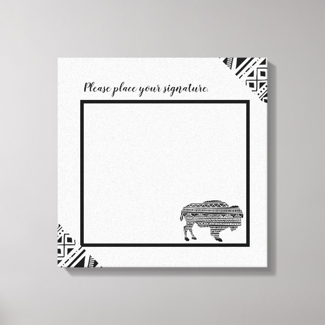 Lienzo 20"x20" Signature Canvas Boho Búfalo Patte tribal (Anverso)