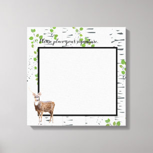 Lienzo 20"x20" Signature Canvas Deer Doe Buck Woodland Hu
