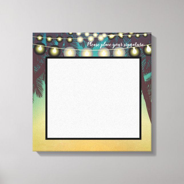 Lienzo 20 x 20" Signature Canvas Beach Sunset Palm Trees  (Anverso)