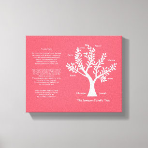 Lienzo 23ro Lona del árbol de familia del salmo, carmesí