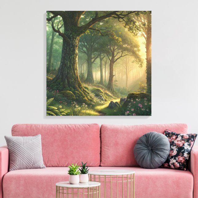 Lienzo 24 Inch Square Custom Canvas Photo Wall Art (Insitu (Sala de estar))