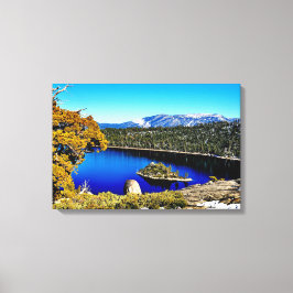 LIENZO 24" X 16" HERMOSO LAGO DE LA BAHÍA EMERALD TAHOE C