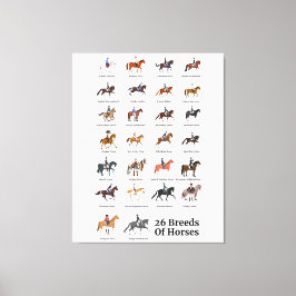 Lienzo 26 razas de caballos