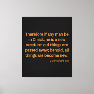 Lienzo 2 Corintios 5:17 Biblia Verse KJV Wall Art