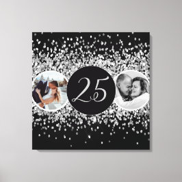 Lienzo 2 Foto entonces y ahora aniversario Boda