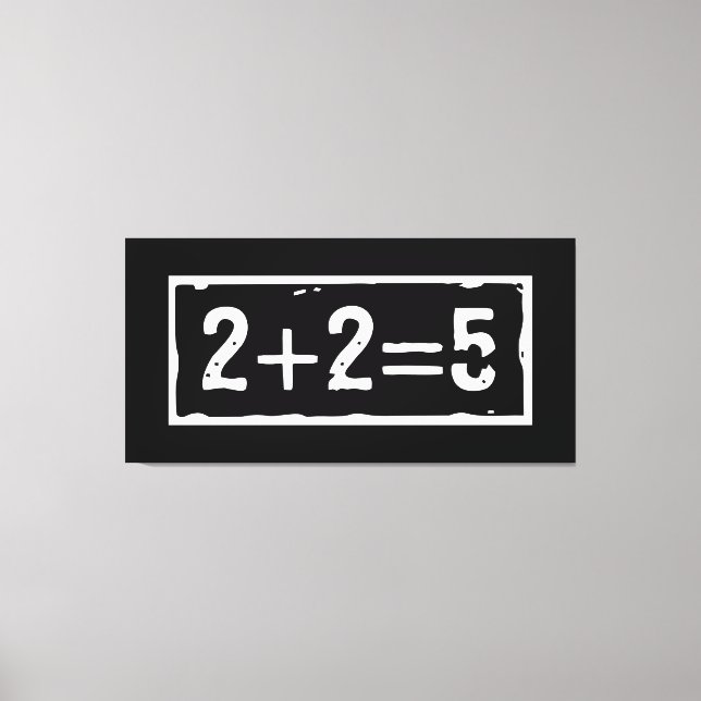 Lienzo 2 más 2 es igual a 5 (Anverso)