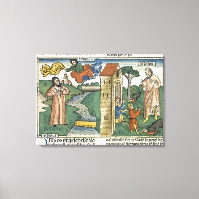 Lienzo 2 Reyes 2 1-24 Elías sube al Cielo en un torbellin (Anverso)