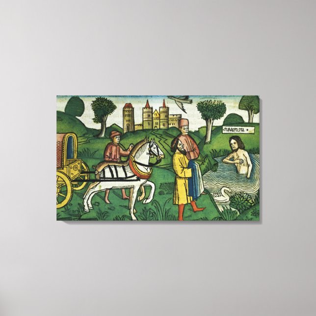 Lienzo 2 Reyes 5 14 Limpieza de Naamán del Nu (Anverso)