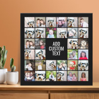 32 Collage de fotos Modern Square Black - Blanco T