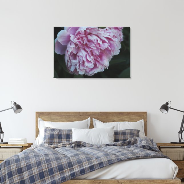 Lienzo 36"x24" Peonía Rosa (Insitu(Dormitorio))