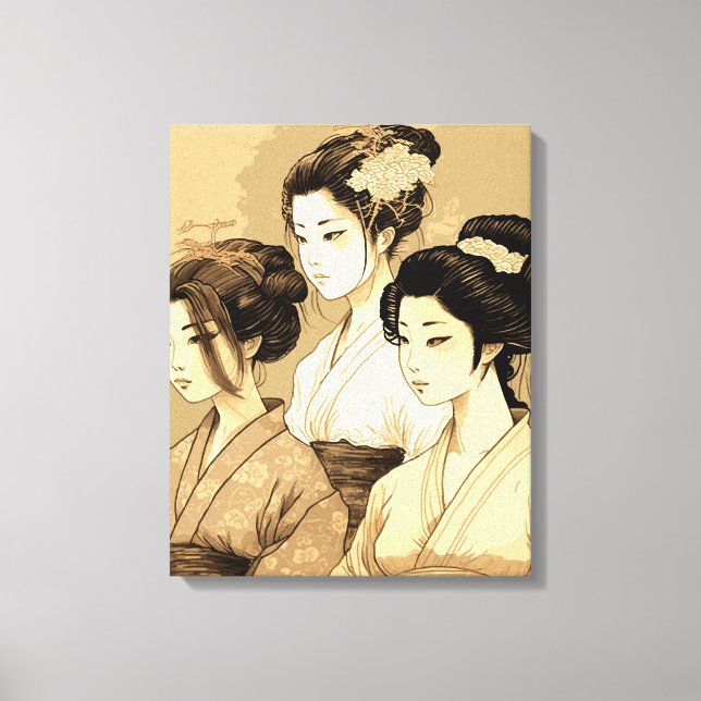 Lienzo 3  beautiful japanese girls (Anverso)