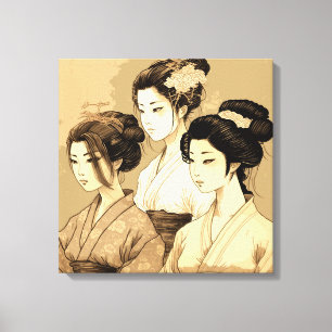 Lienzo 3  beautiful japanese girls