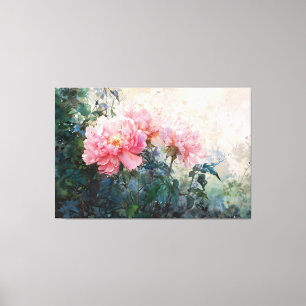 Lienzo *~* 3 Peony TV2 Art Pink Streaming Print