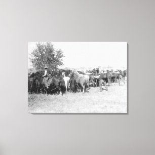 Lienzo 3 vaqueros Roping los caballos PhotographSouth