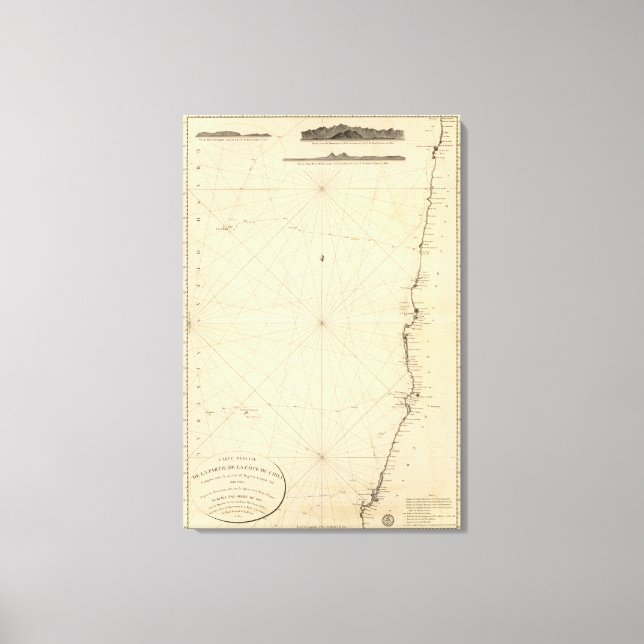 Lienzo 3 vistas costeras, Chile (Anverso)