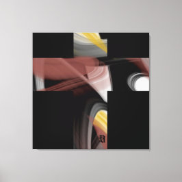 Lienzo 40x40" Trend Abstract Art Black White Powdery