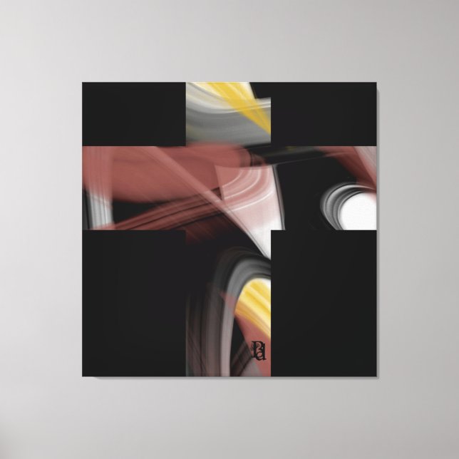 Lienzo 40x40" Trend Abstract Art Black White Powdery (Anverso)