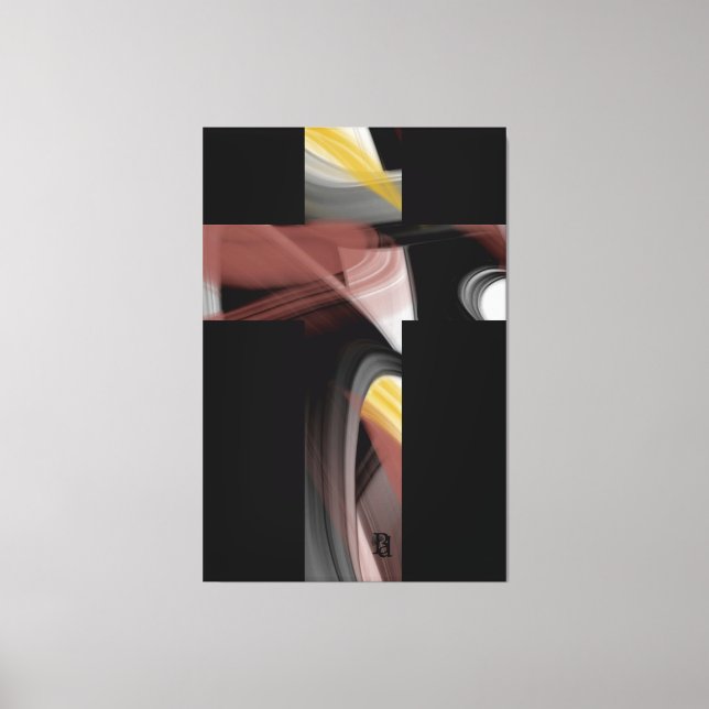 Lienzo 40x60" Trend Abstract Art Black White Powdery (Anverso)