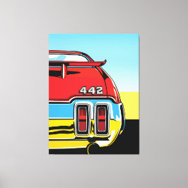 Lienzo 442 Muscle Car Rear Wing Pop Art Retro Print