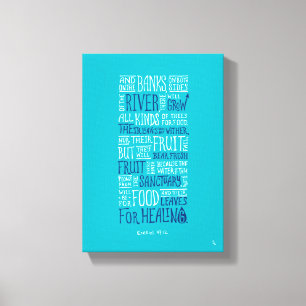 Lienzo 47:12 de Ezekiel - "hojas para lona curar"